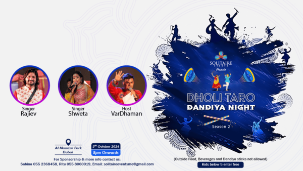 Dholi Taro Dandiya Night 2024 – Navratri at Al Mamzar Park, Dubai – Desi Events Kanwal Malik Official a poet, novelist and a writer based in dubai 5