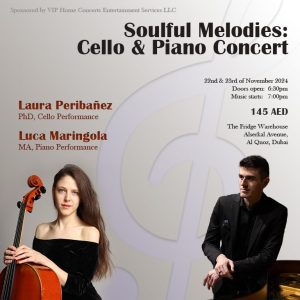 Soulful Melodies: Cello & Piano Concert at The Fridge Warehouse in Dubai – Classical Events Kanwal Malik Official a poet, novelist and a writer based in dubai