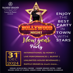 Bollywood Night – New Years Party at Ramee Grand Hotel – New Years Eve Events Kanwal Malik Official a poet, novelist and a writer based in dubai